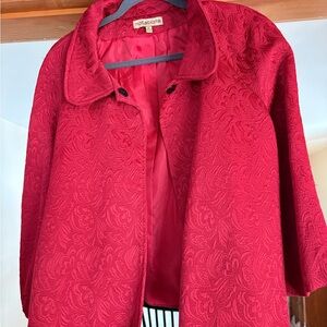 Notations Bright Red Jacquard Swing Jacket